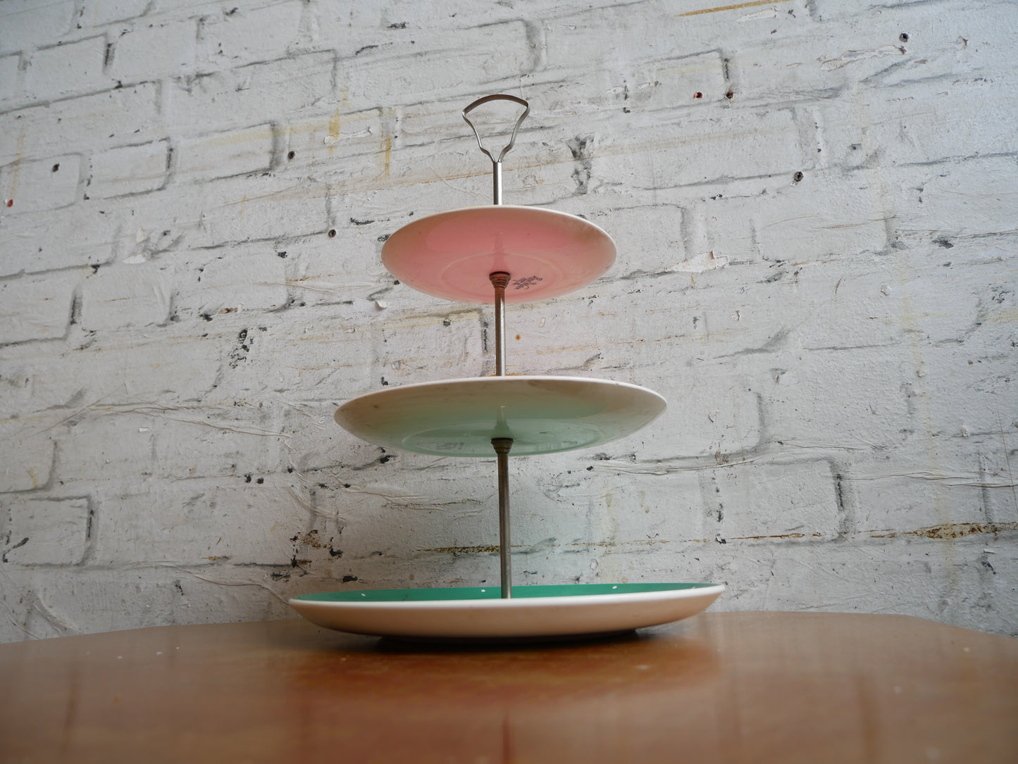 Vintage 1950s Royal Winton 3 Tier Polka Dot Ceramic Cake Stand