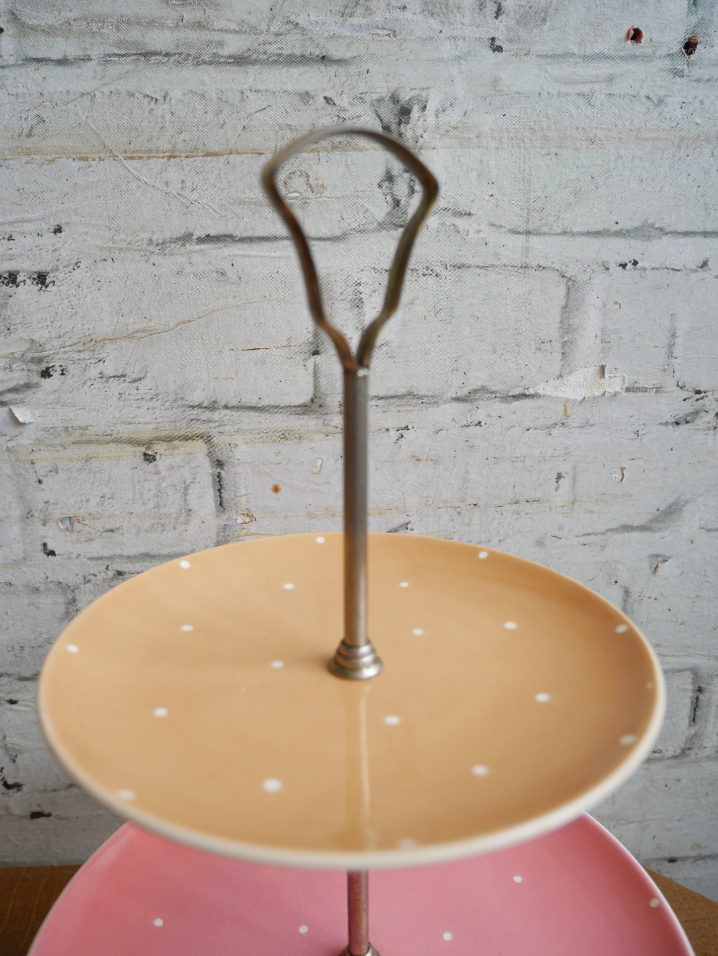 Vintage 1950s Royal Winton 3 Tier Polka Dot Ceramic Cake Stand
