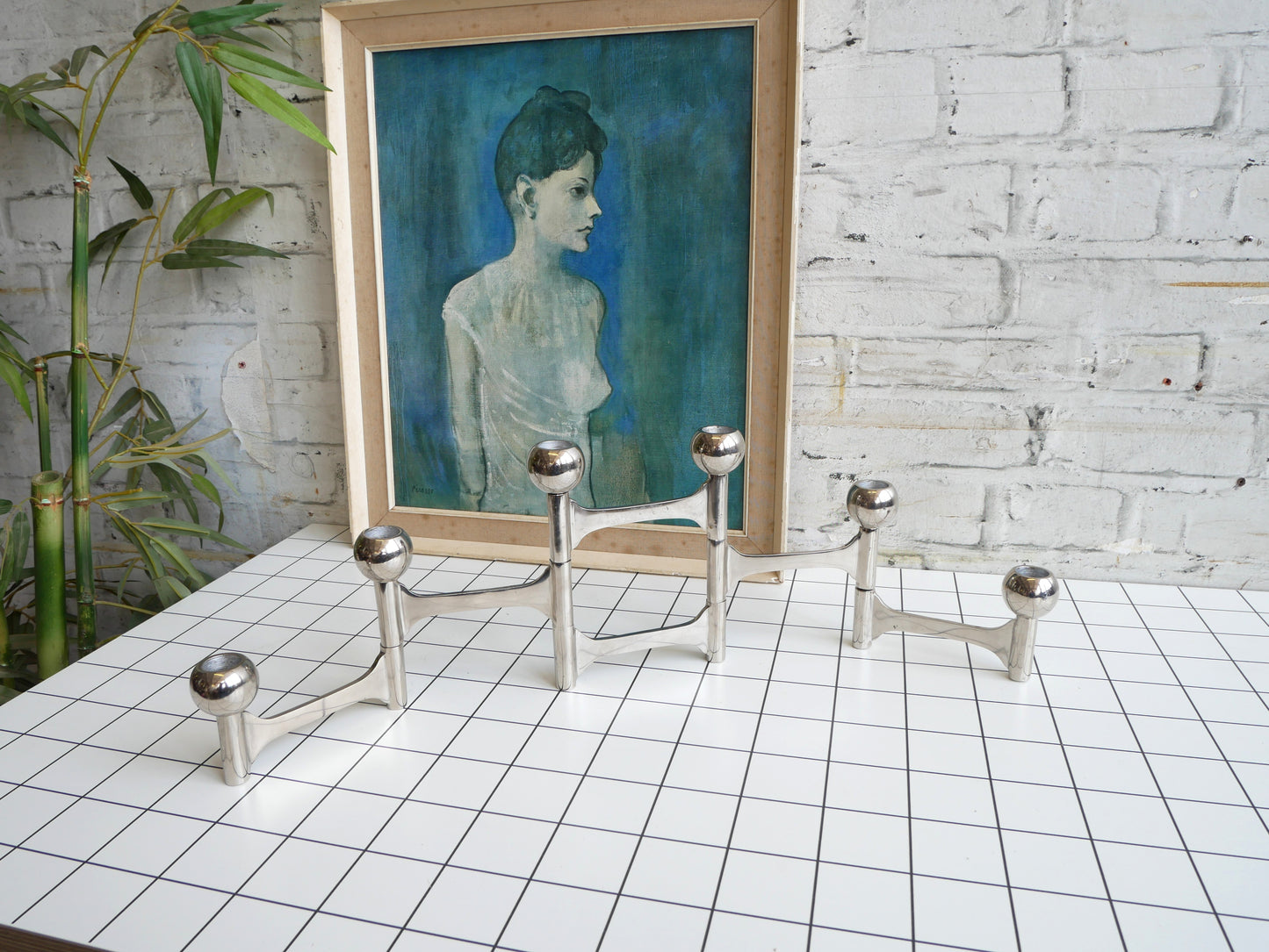 Contemporary Dutch Pols Potten Mid Century Modern Design Modernist Space Age 6 Branch Metal Candlestick Holder