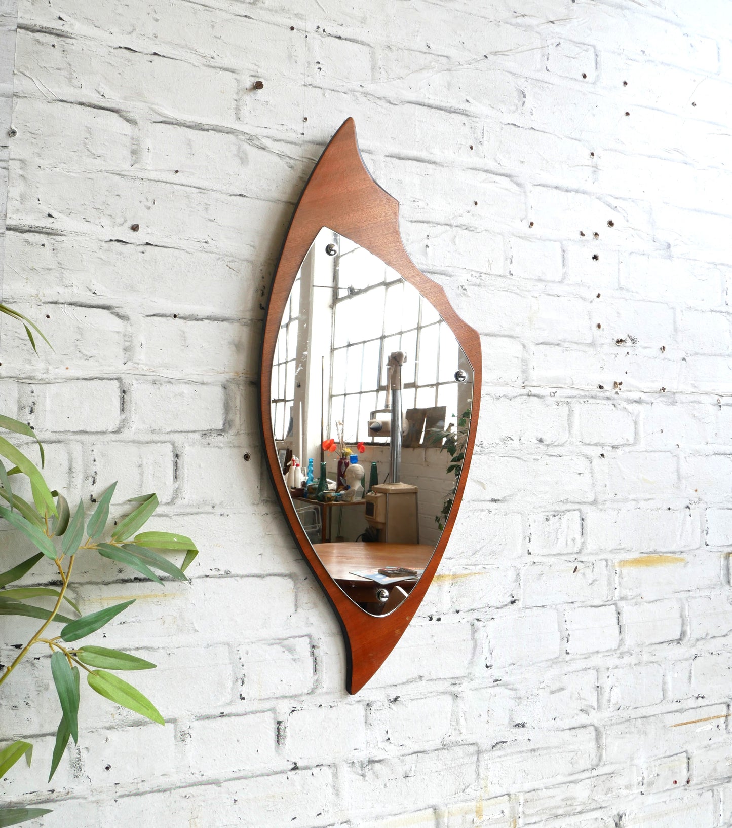 Vintage Retro 1960s Mid Century Modern Teak Wall Mirror