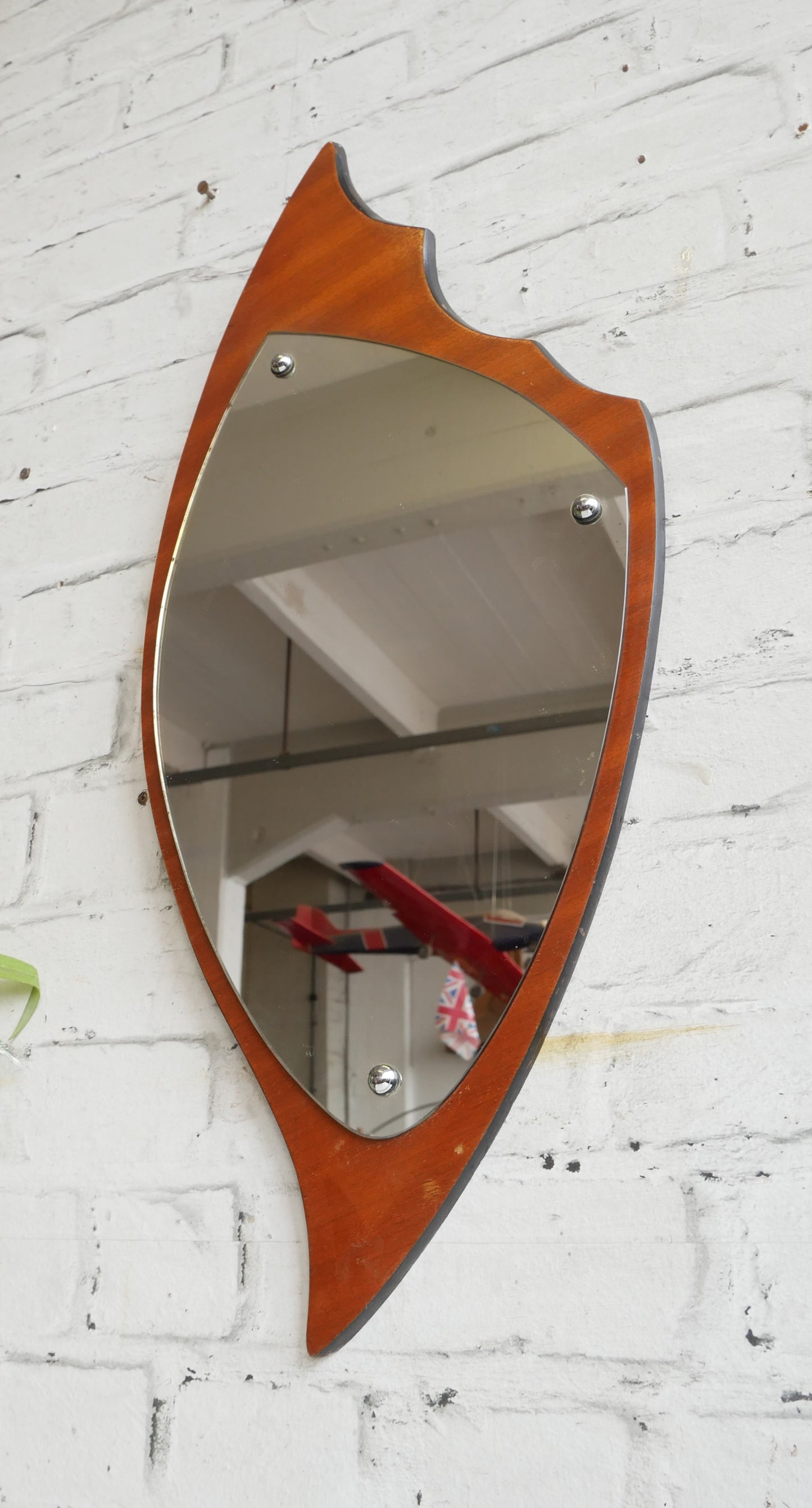 Vintage Retro 1960s Mid Century Modern Teak Wall Mirror