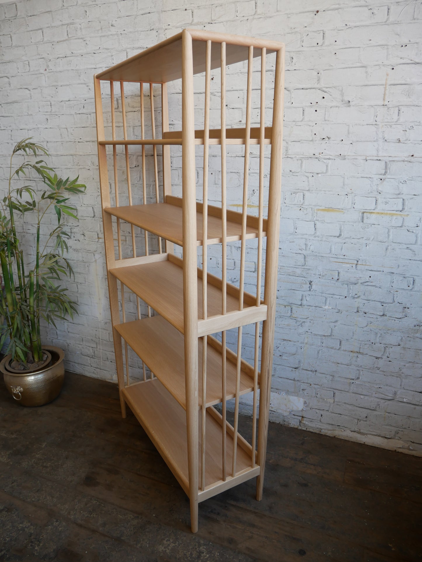 Contemporary Ercol Shalstone 5 Tier Oak Shelving Unit Bookcase Room Divider