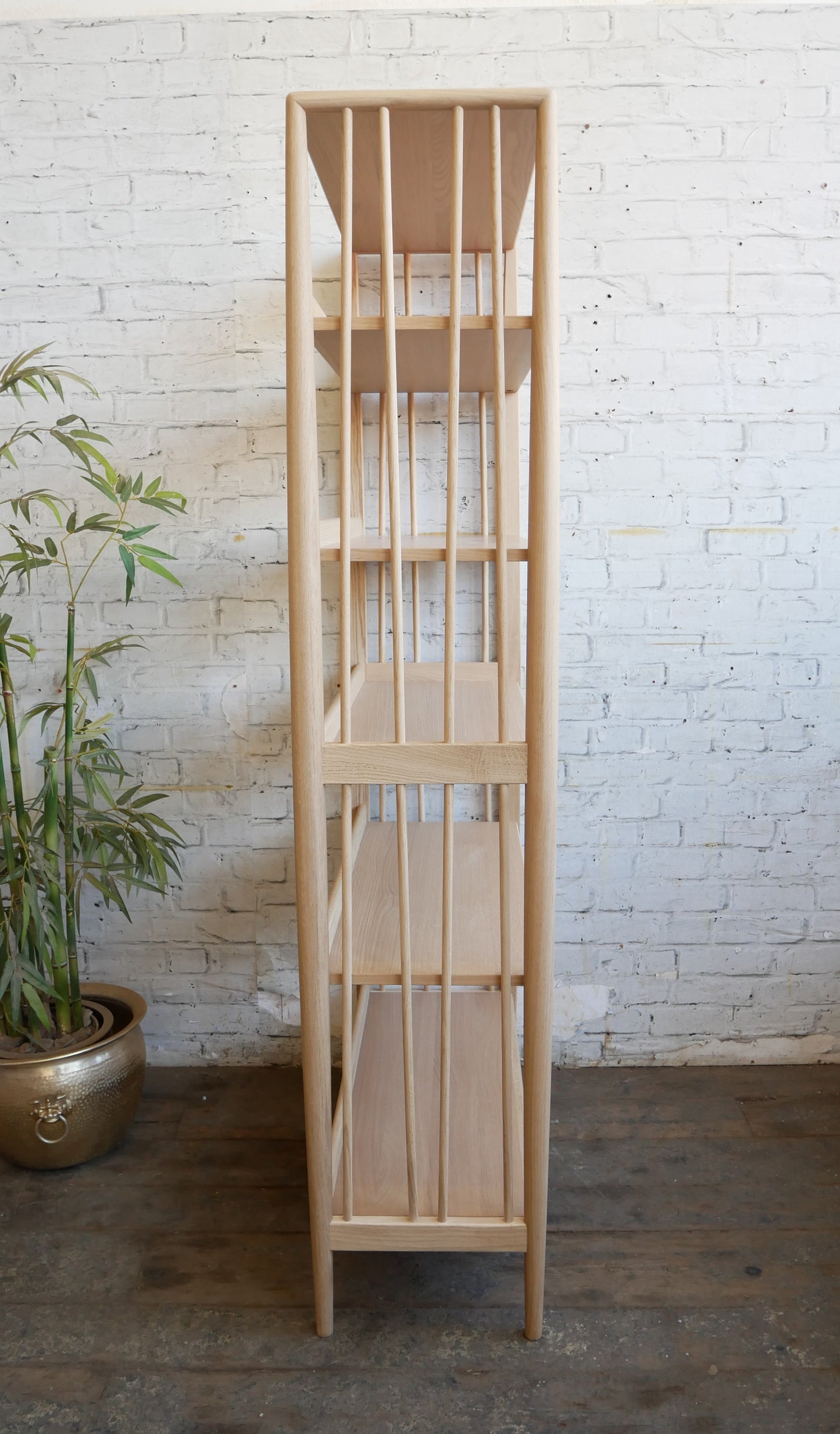 Contemporary Ercol Shalstone 5 Tier Oak Shelving Unit Bookcase Room Divider