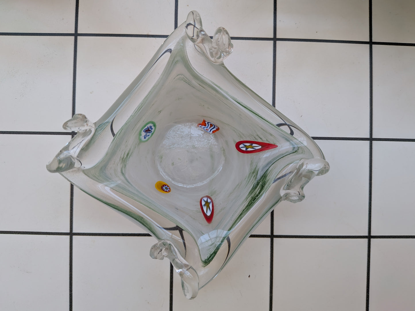 3 Vintage Murano Millefiori and Lavorazione Style Glass Dishes