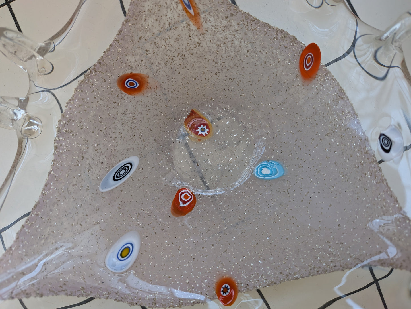 3 Vintage Murano Millefiori and Lavorazione Style Glass Dishes