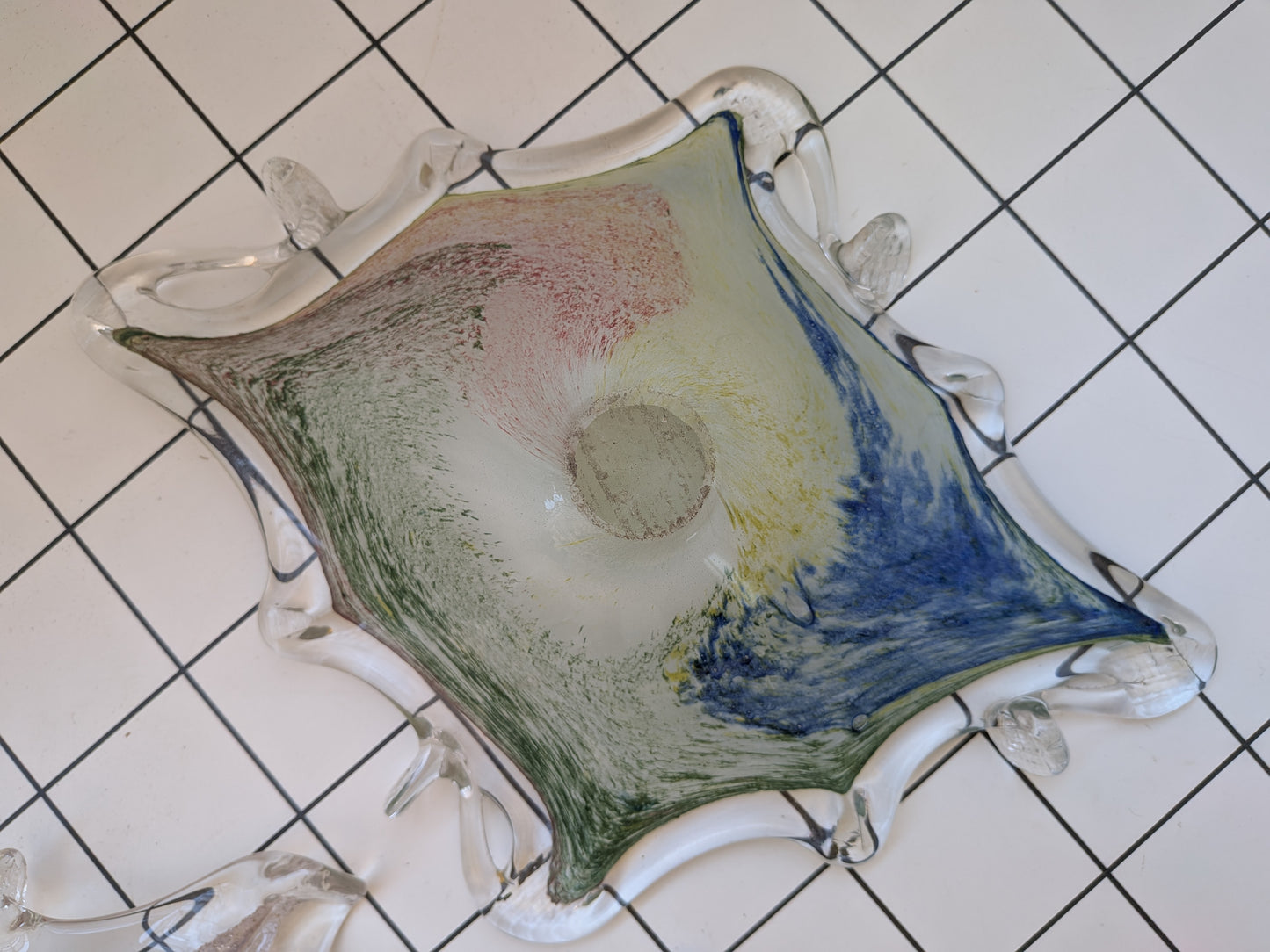 3 Vintage Murano Millefiori and Lavorazione Style Glass Dishes