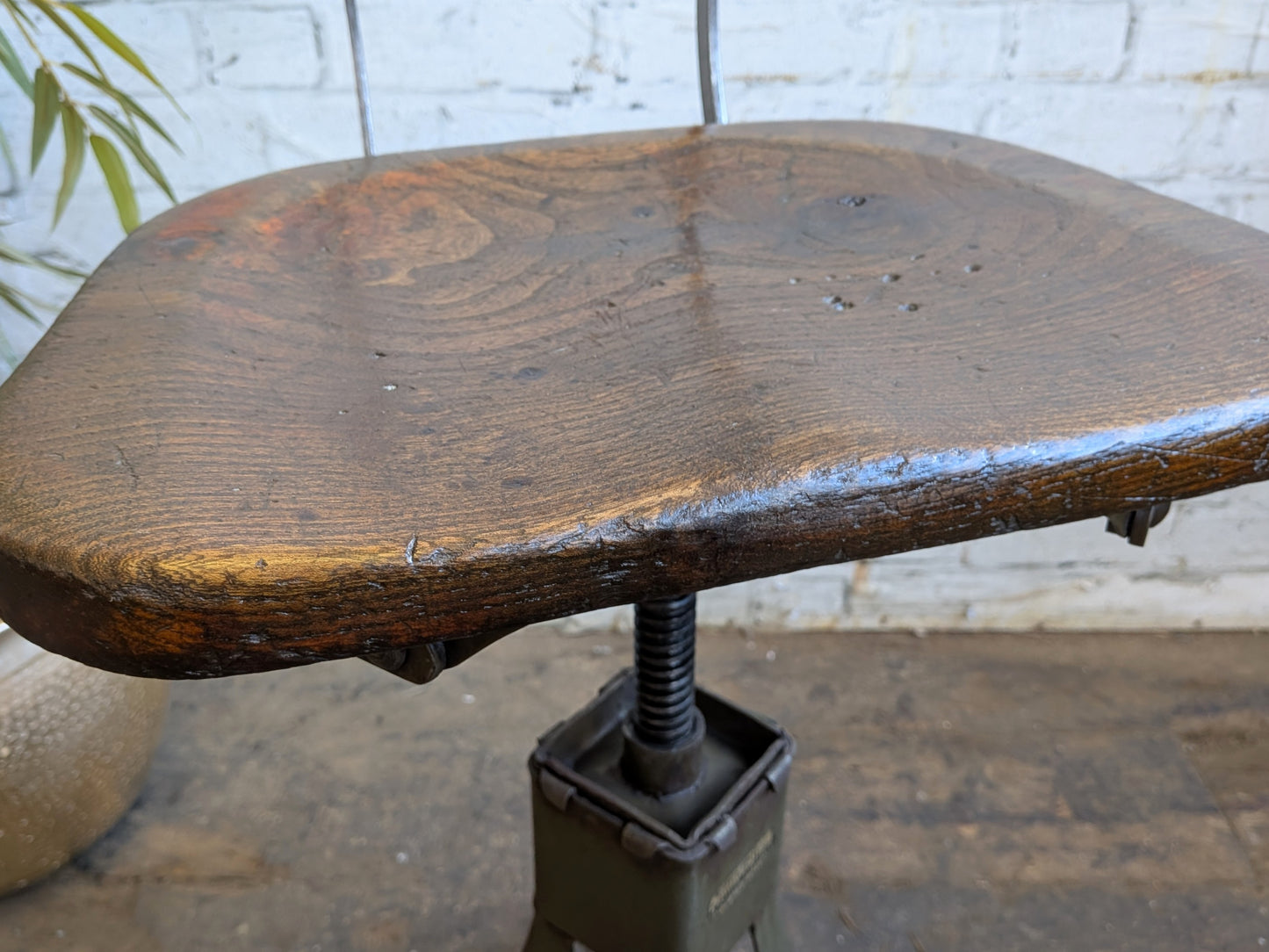 1 Vtg 30s 40s Art Deco Steel Evertaut Industrial Machinists Typists Swivel Chair