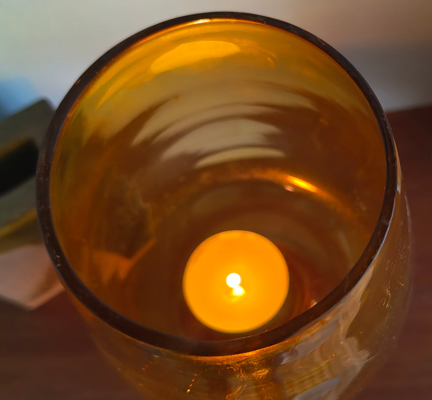 Vintage Mid Century Modern Candle/ T Light Holder Glass Vase