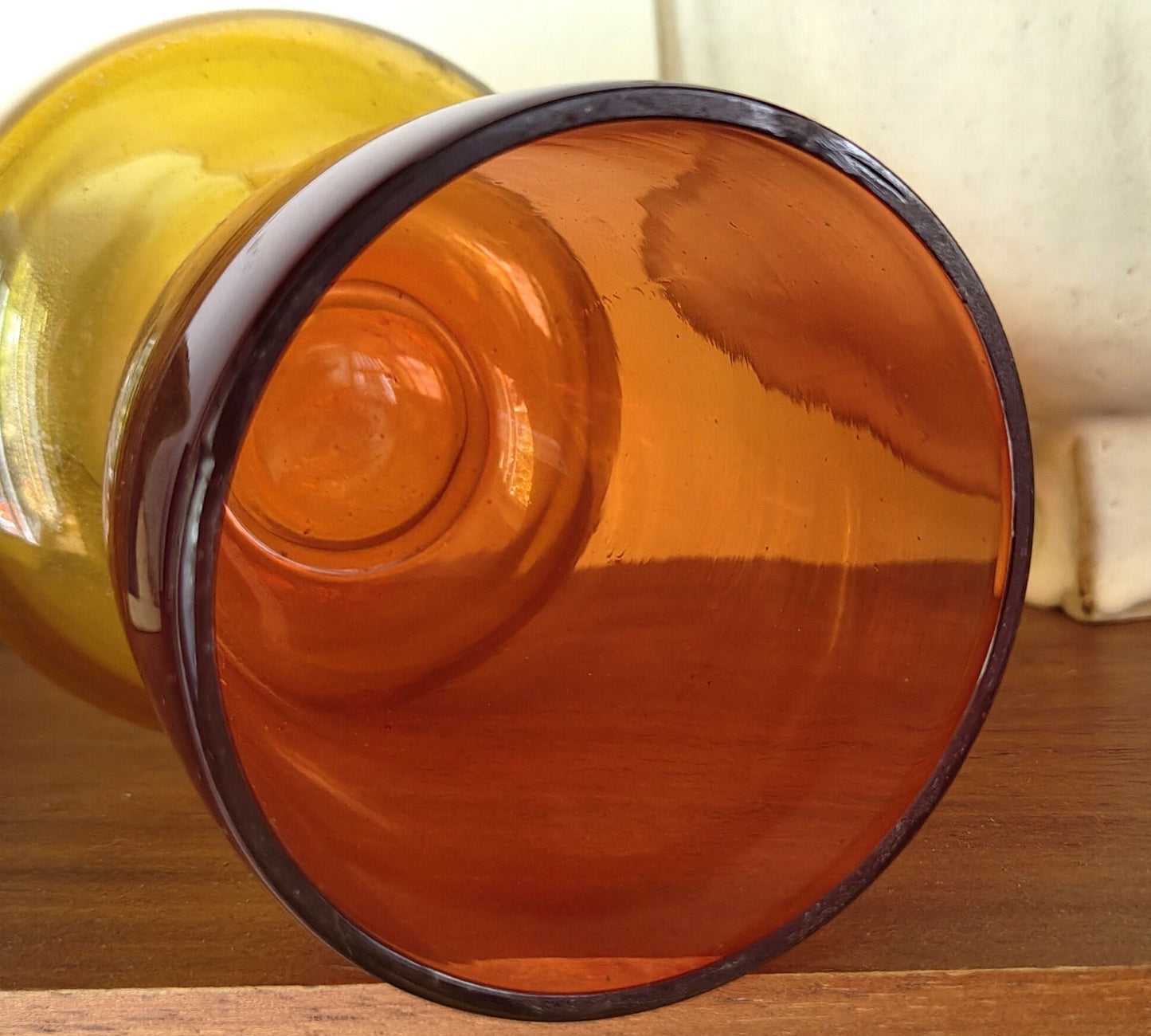 Vintage Mid Century Modern Candle/ T Light Holder Glass Vase