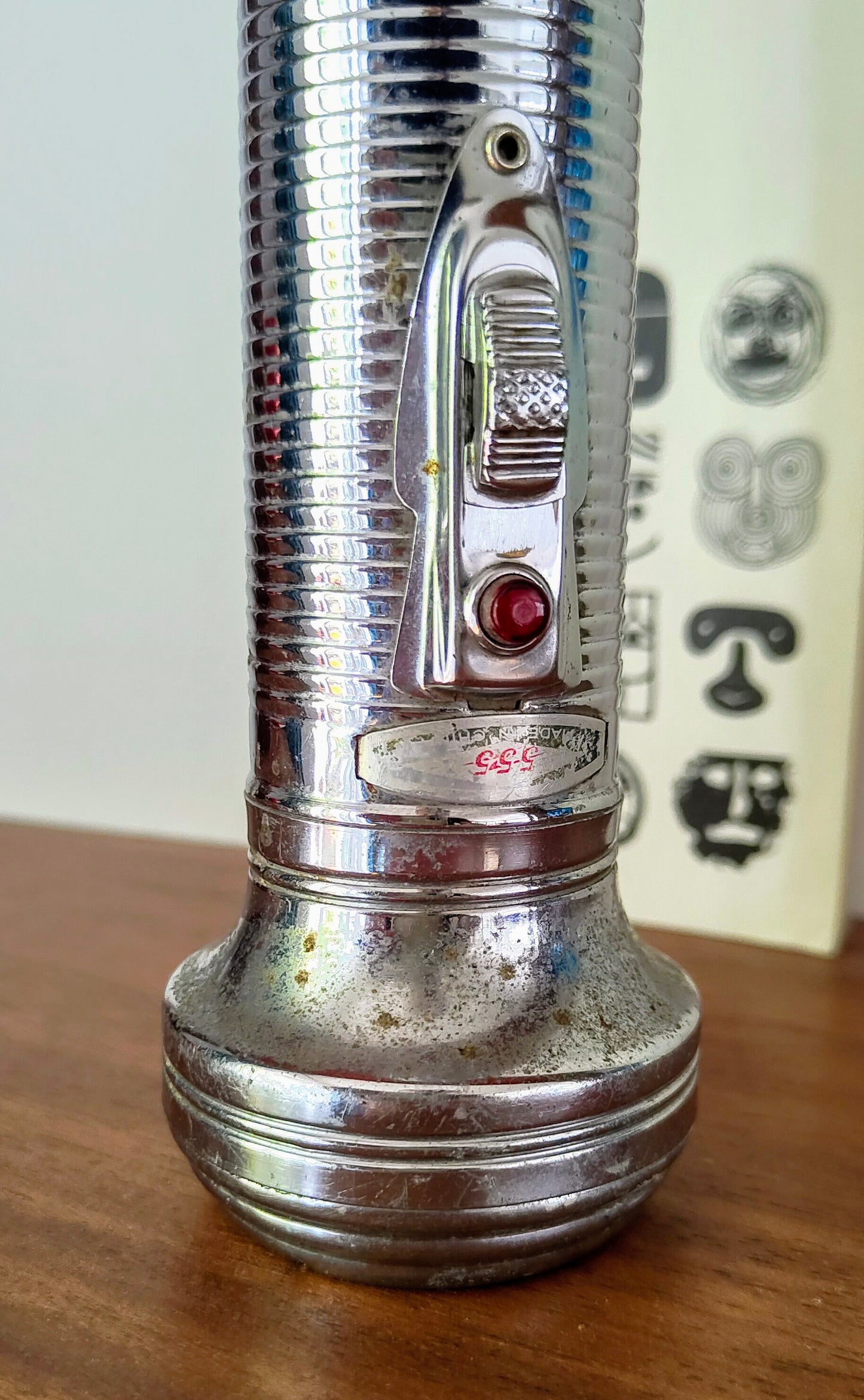 Small Vintage 1950s 555 Chinese Chrome Flashlight Torch