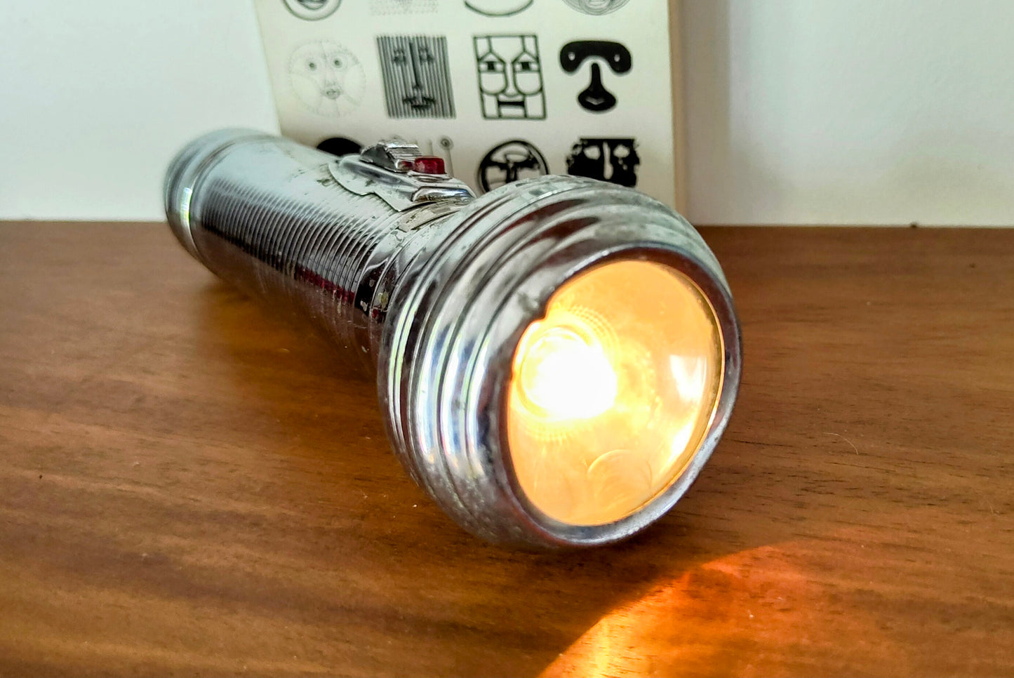 Small Vintage 1950s 555 Chinese Chrome Flashlight Torch