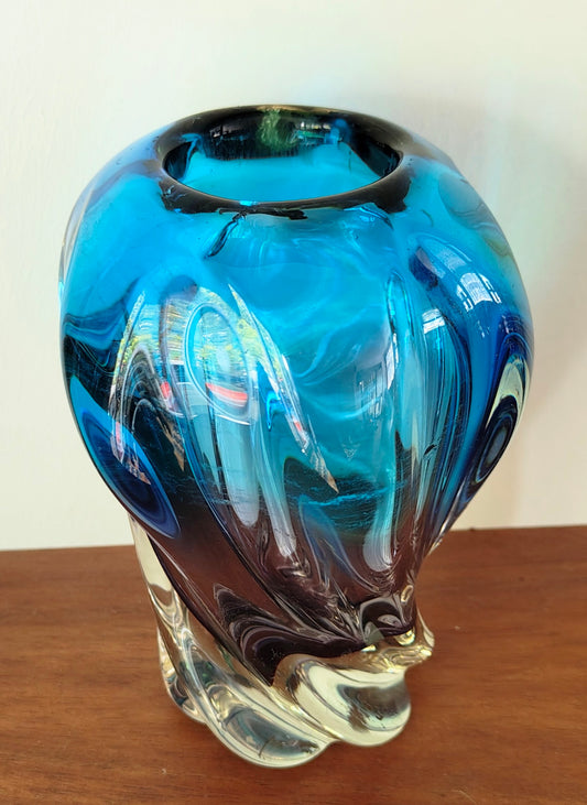 Mid Century Modern Japanese Sanyu Organic Glass Vase
