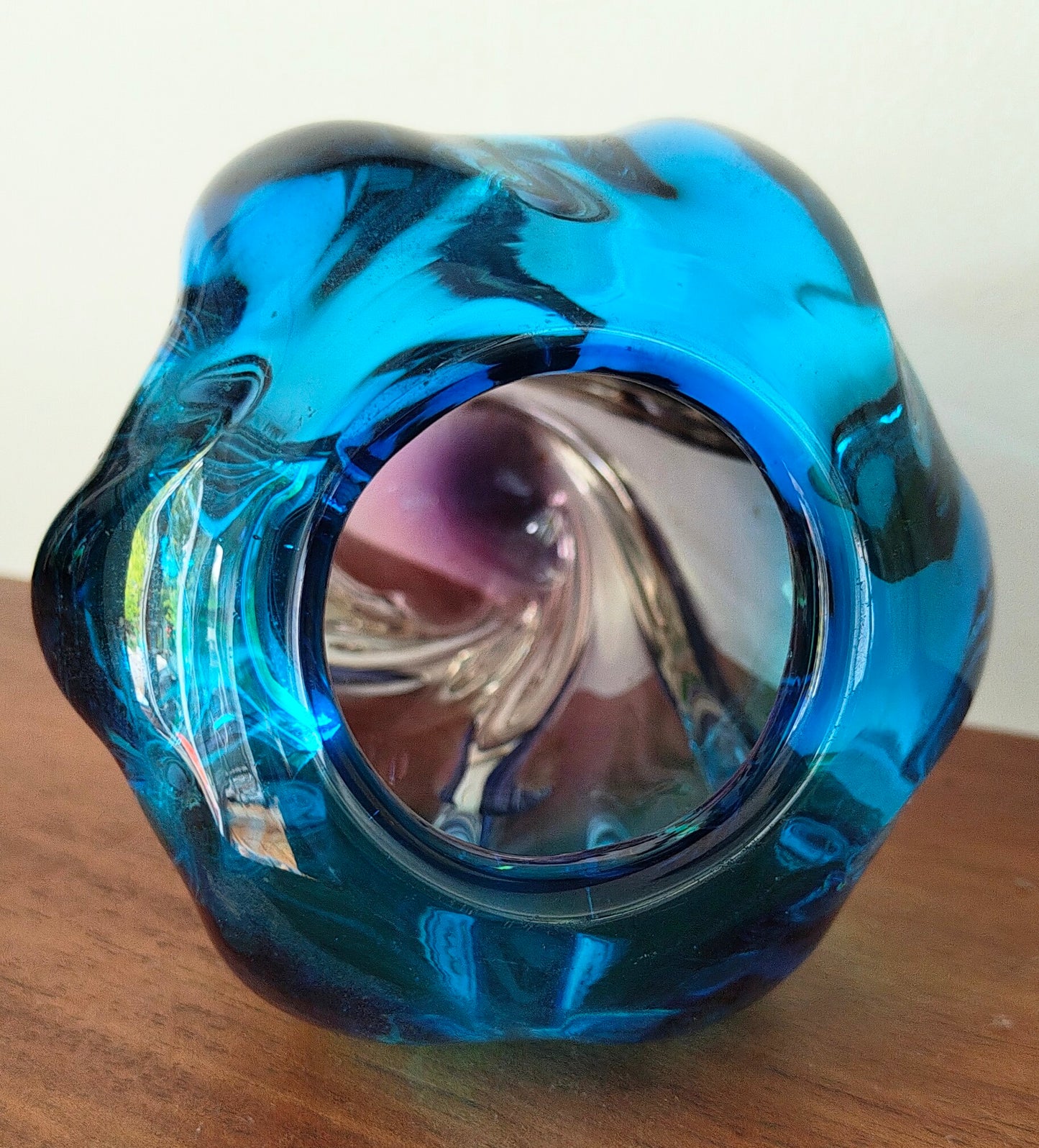 Mid Century Modern Japanese Sanyu Organic Glass Vase