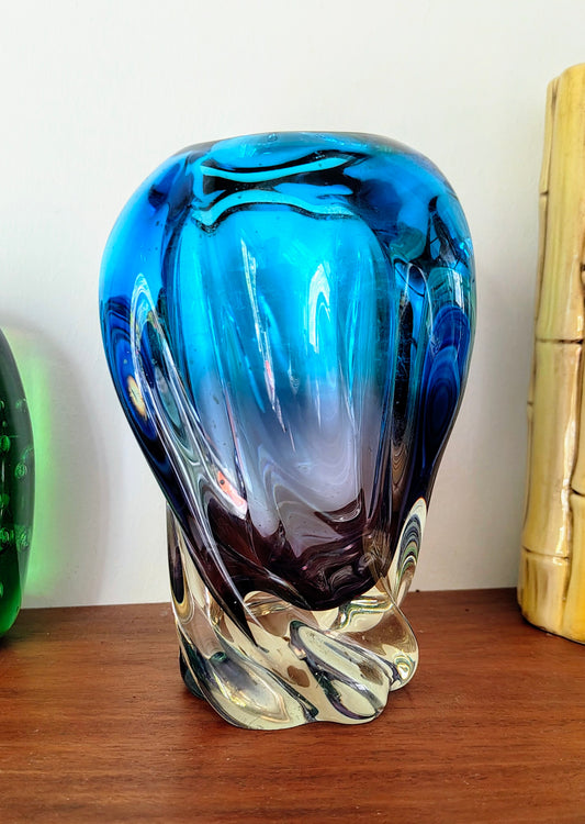 Mid Century Modern Japanese Sanyu Organic Glass Vase