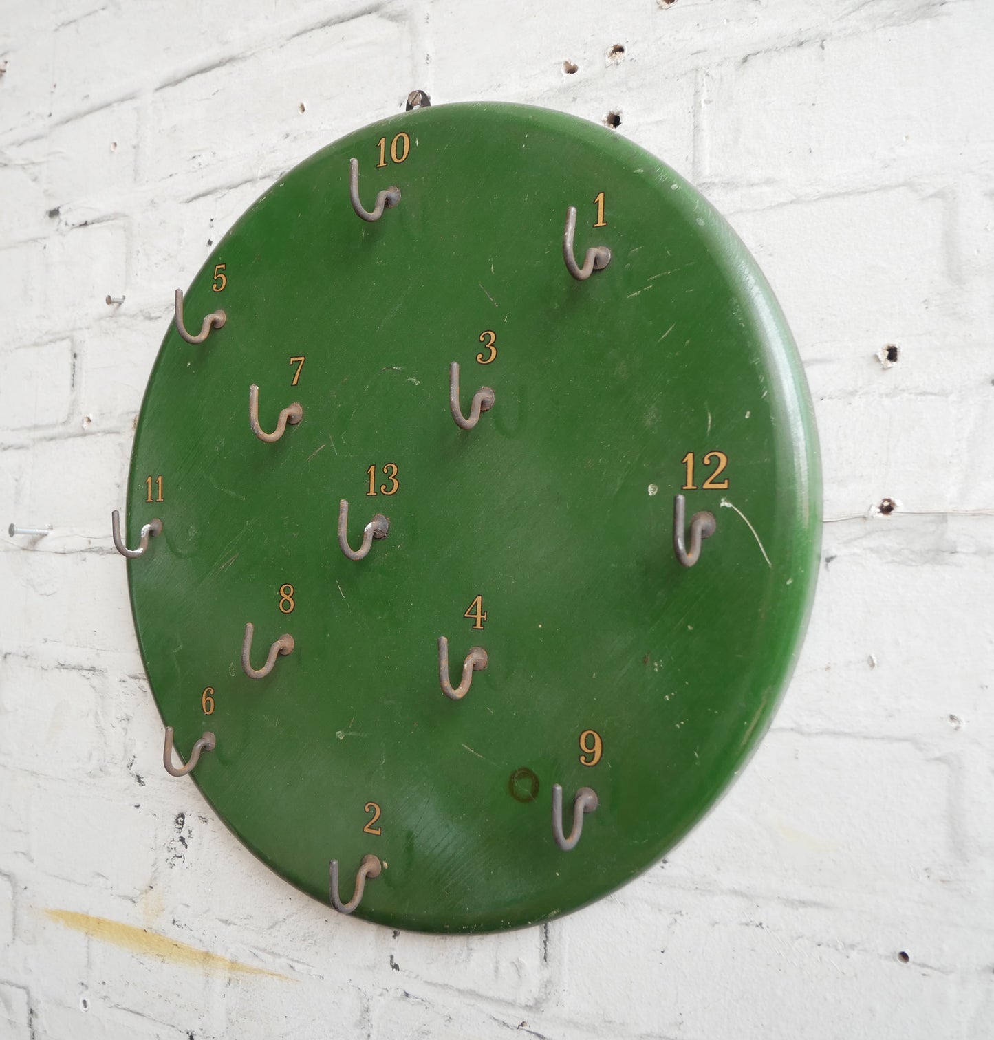 Antique Edwardian Wall Hanging Painted Quoits Board or Key Holder