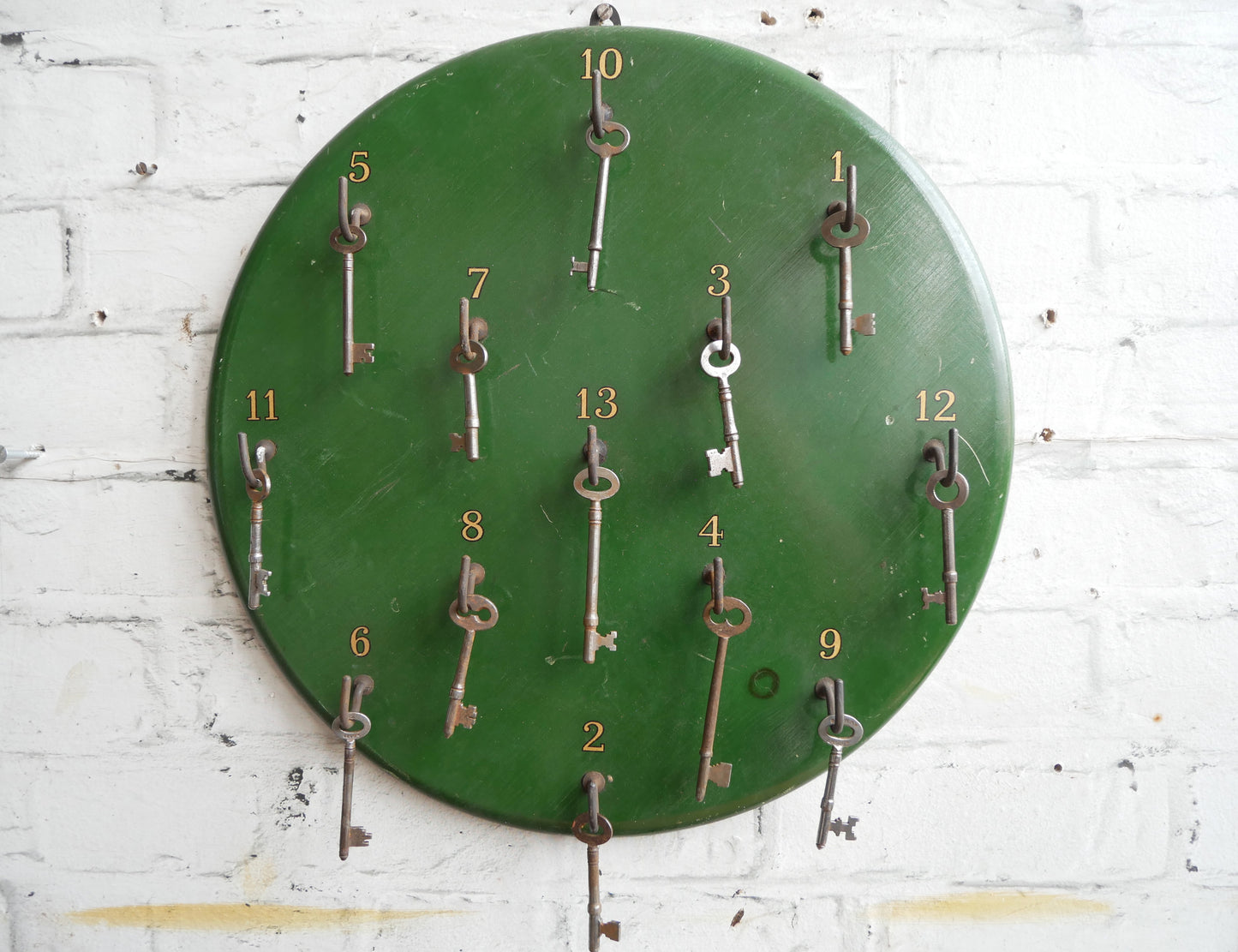 Antique Edwardian Wall Hanging Painted Quoits Board or Key Holder
