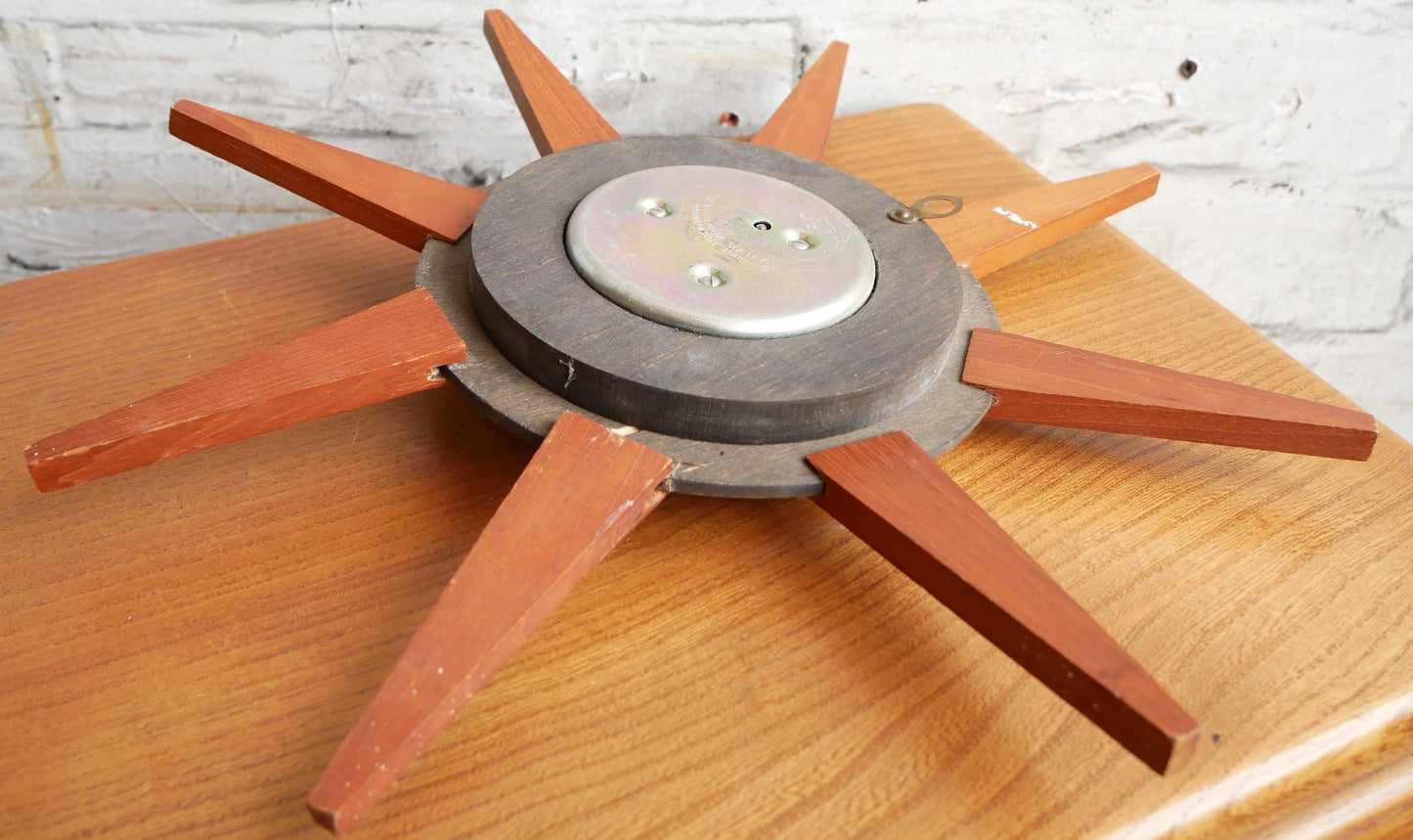 Unusual Mid Century Modern 1960s Sunburst Starburst Barometer