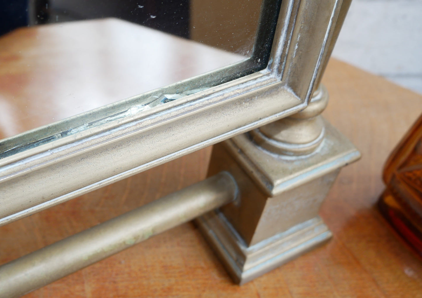 Antique or Vintage Classic Architectural Brass Vanity Shaving Swing Mirror