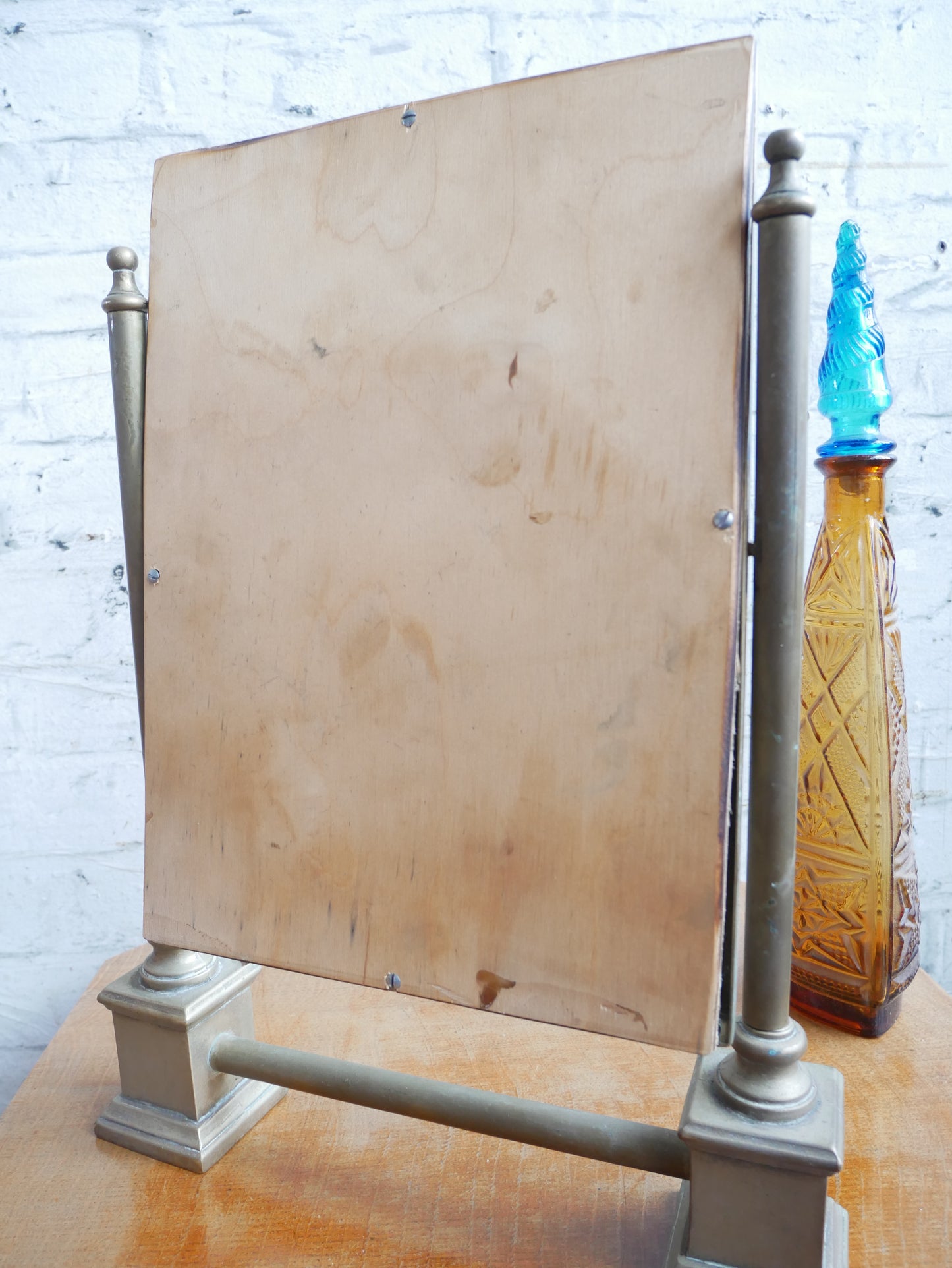 Antique or Vintage Classic Architectural Brass Vanity Shaving Swing Mirror