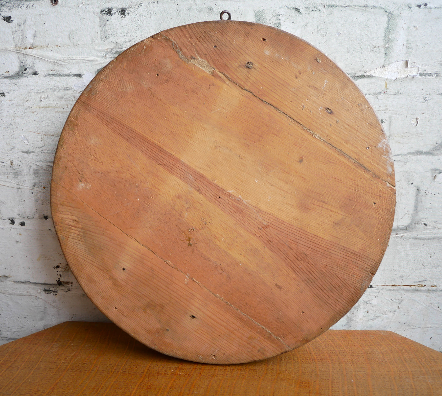Small Antique Georgian Regency Circular Gilt Wall Mirror with Distressed Glass