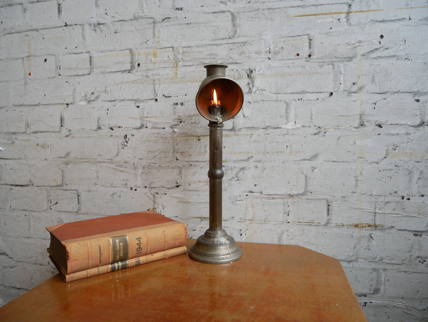 Antique Victorian German Gebruder Bing Brass Candlestick Students Lamp