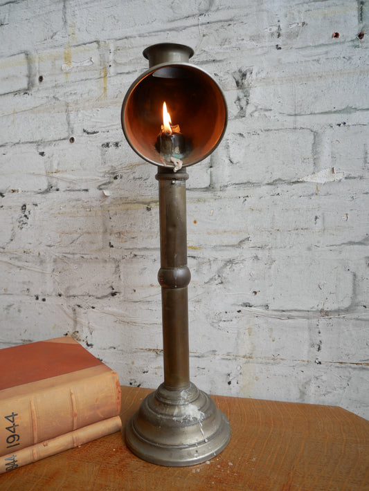 Antique Victorian German Gebruder Bing Brass Candlestick Students Lamp