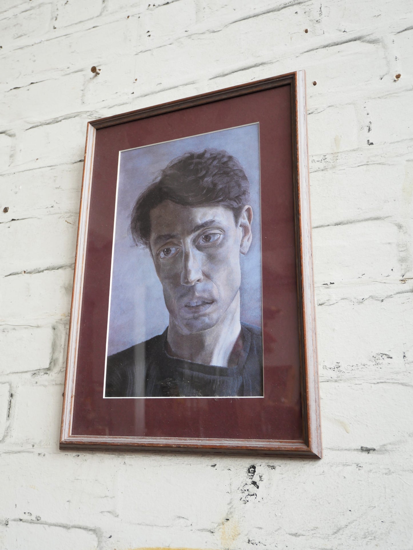Vintage Framed Lucian Freud Portrait Print of John Milton