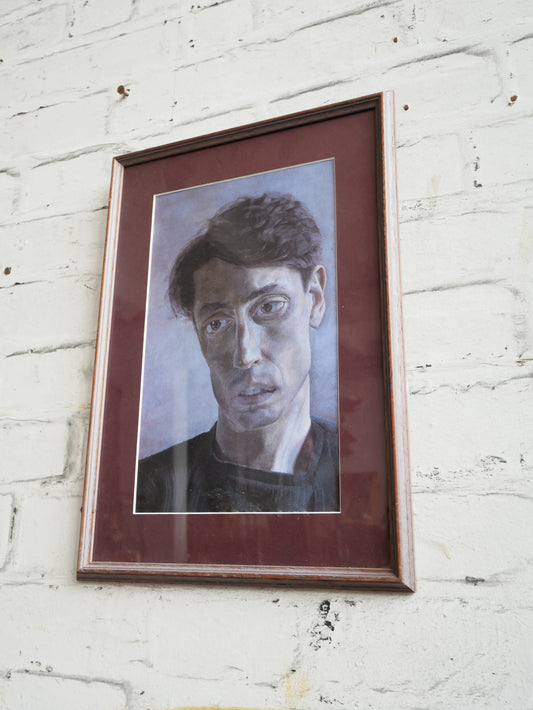 Vintage Framed Lucian Freud Portrait Print of John Milton