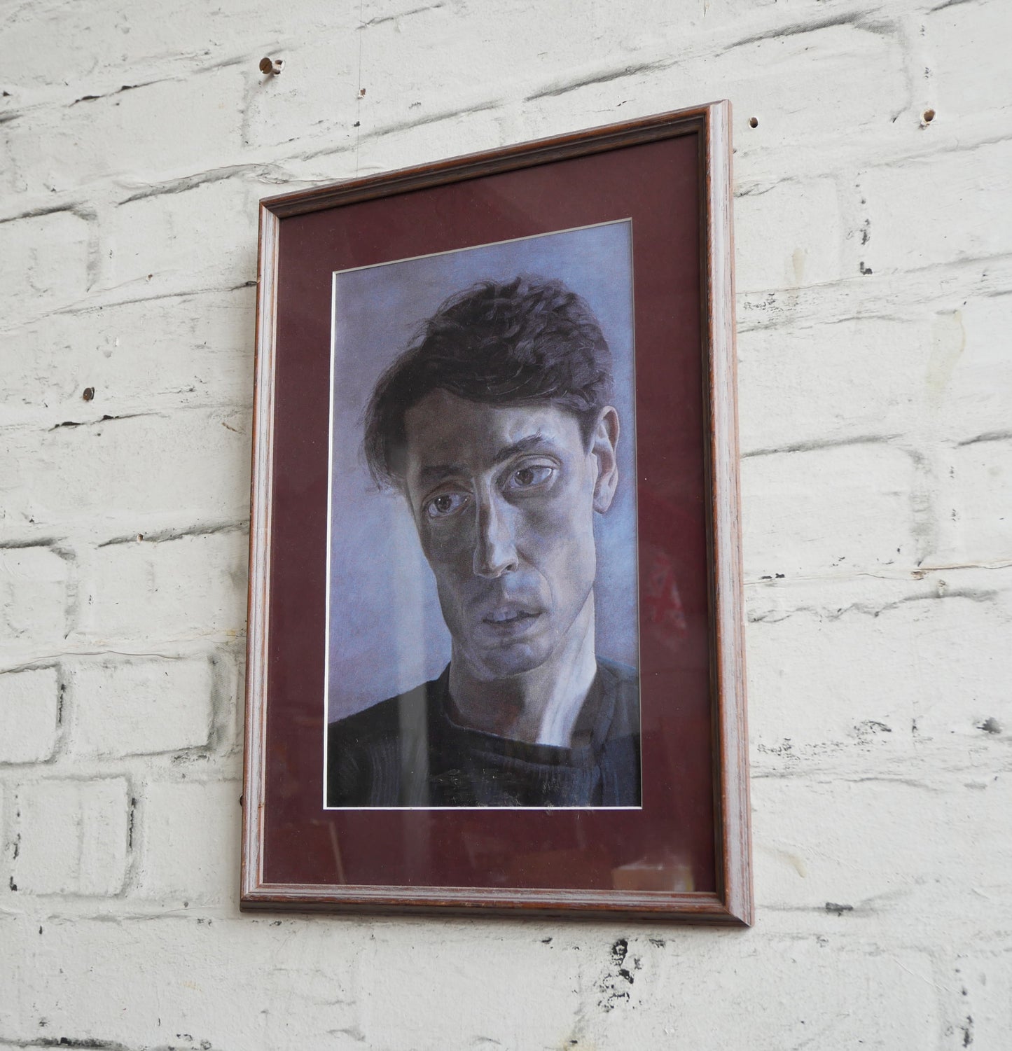 Vintage Framed Lucian Freud Portrait Print of John Milton
