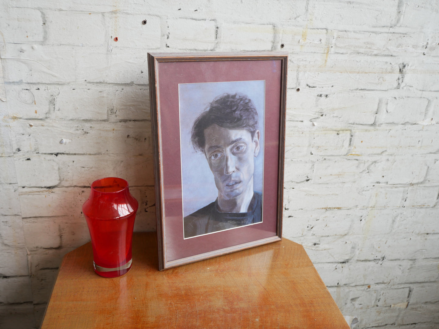 Vintage Framed Lucian Freud Portrait Print of John Milton