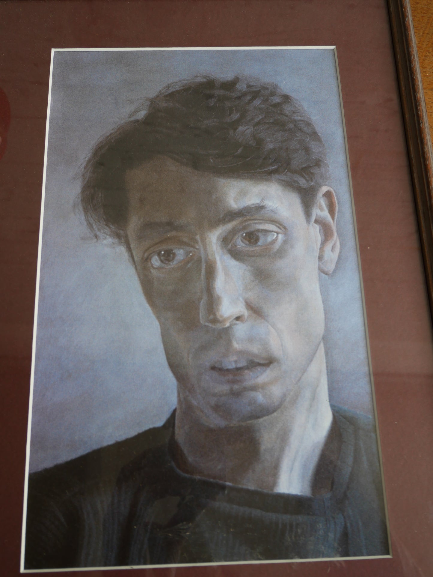 Vintage Framed Lucian Freud Portrait Print of John Milton