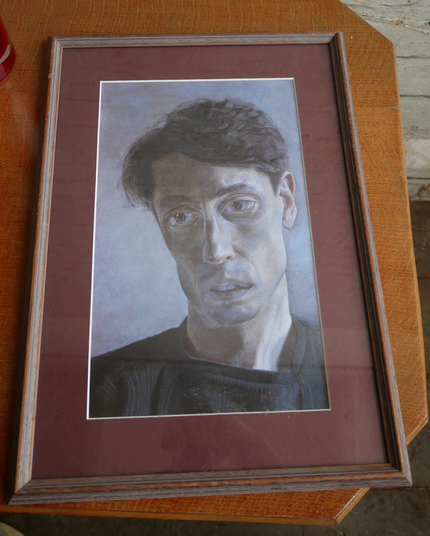 Vintage Framed Lucian Freud Portrait Print of John Milton