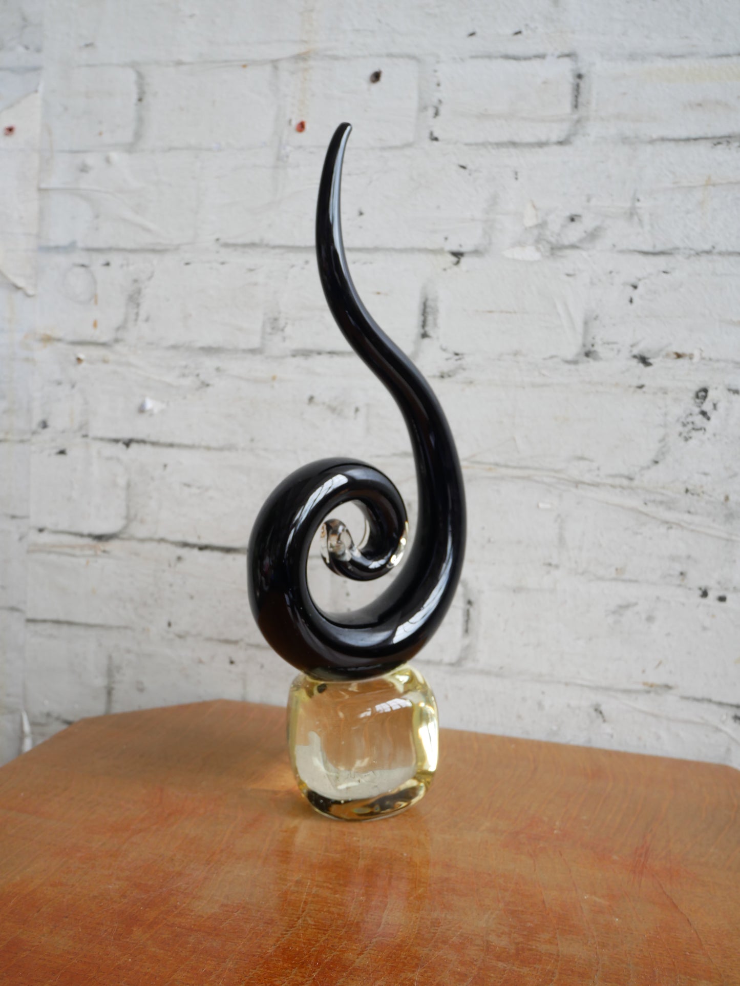 Vintage 1960s 70s Murano Style Abstract Modernist Glass Sculpture