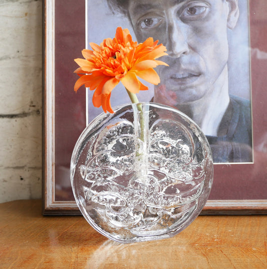 Vintage 1970s Ingrid Glashütte Solifleur Art Glass Stem Vase