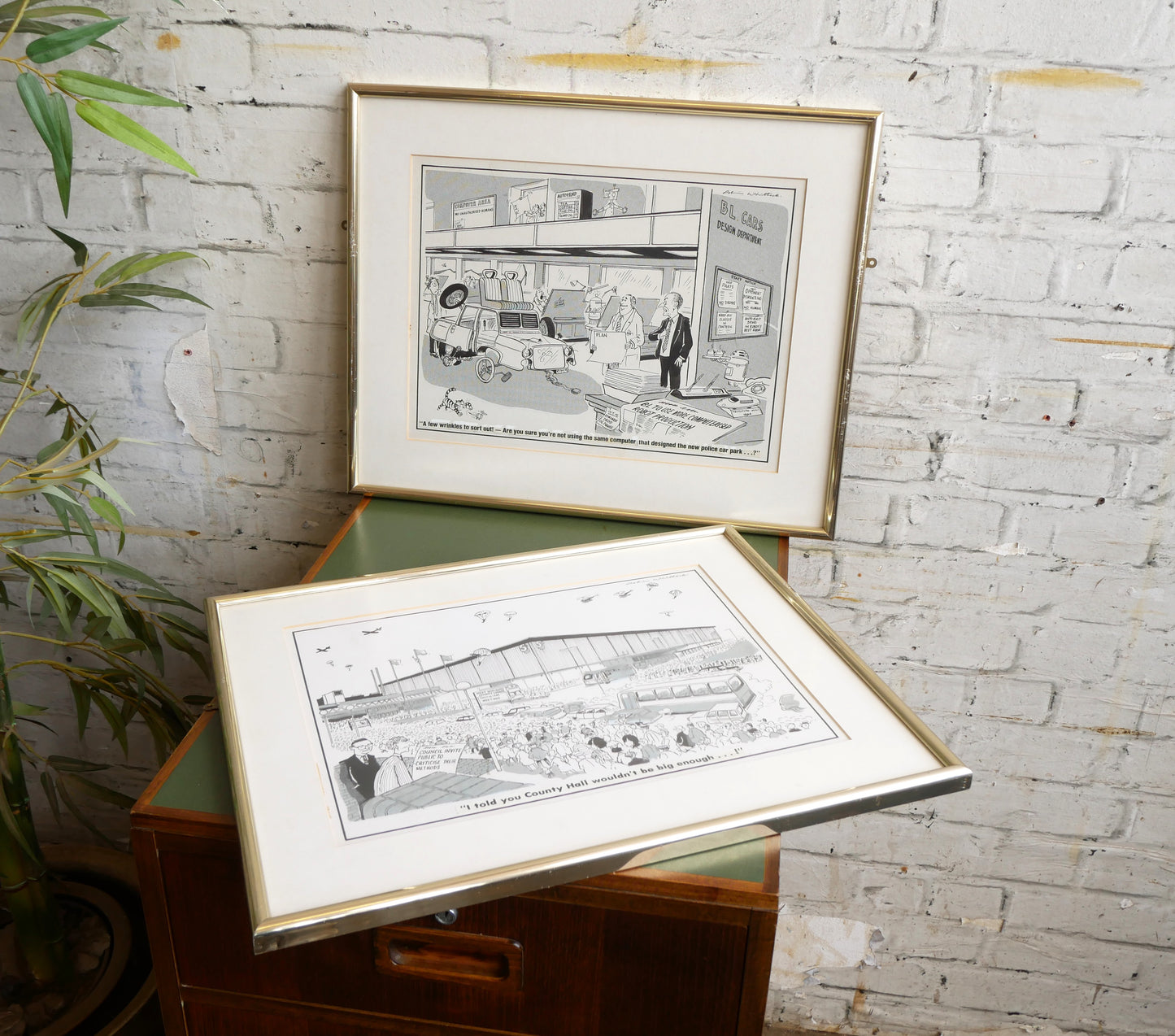Vintage 1970s 80s Colin Whittock Birmingham Evening Mail British Leyland Cars Template Cartoon