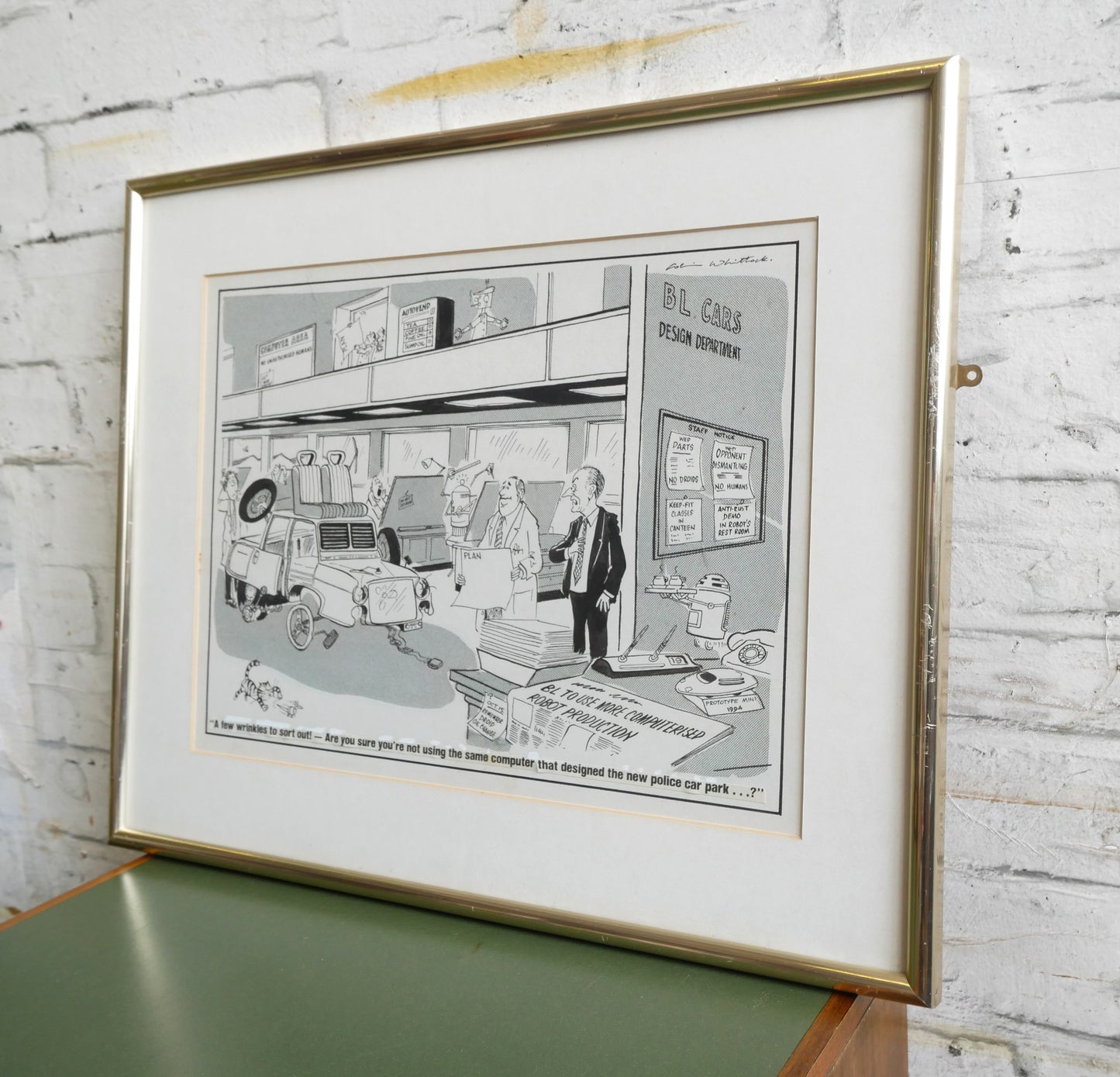 Vintage 1970s 80s Colin Whittock Birmingham Evening Mail British Leyland Cars Template Cartoon