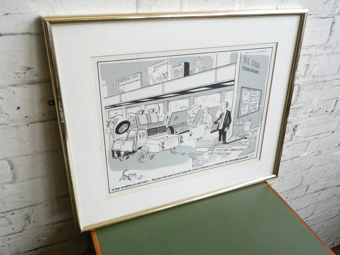Vintage 1970s 80s Colin Whittock Birmingham Evening Mail British Leyland Cars Template Cartoon