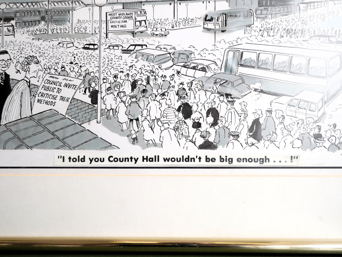 Vintage 1970s 80s Colin Whittock Birmingham Evening Mail Birmingham Council Criticism Template Cartoon