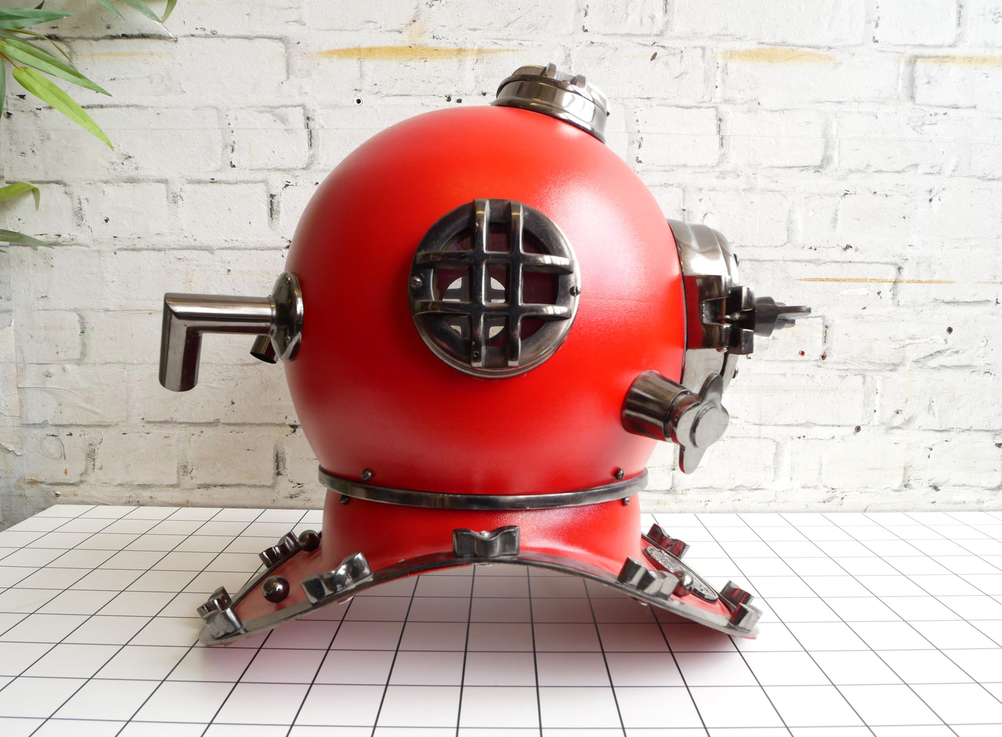 Large Replica Red Deep Sea Diving US Navy Divers Helmet Mark V