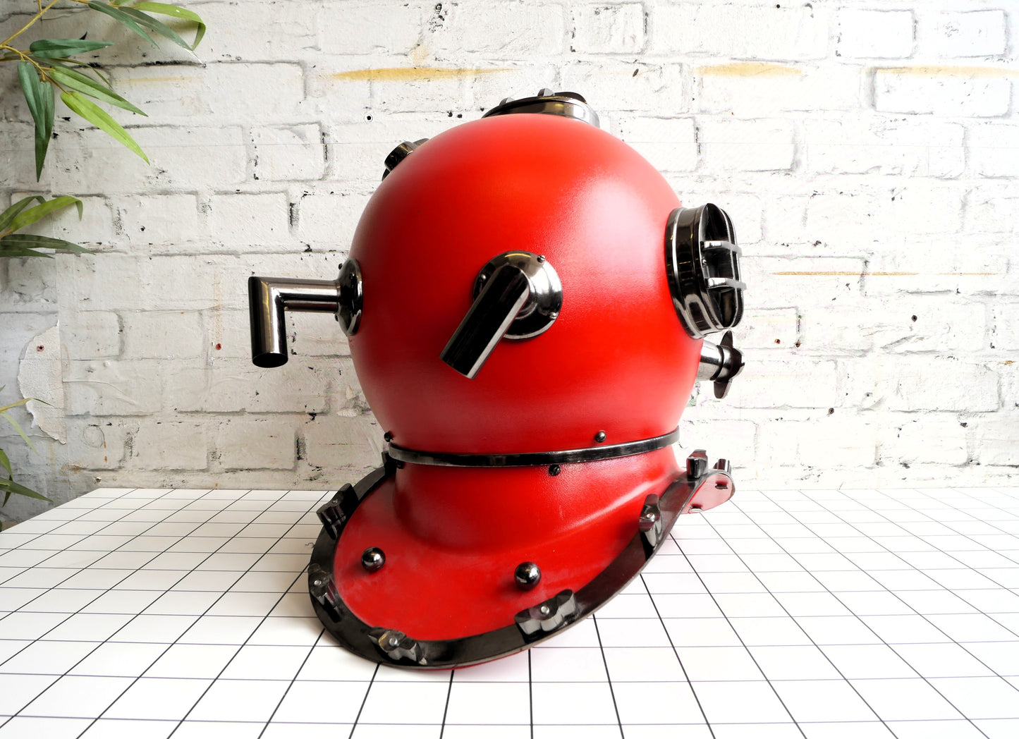 Large Replica Red Deep Sea Diving US Navy Divers Helmet Mark V