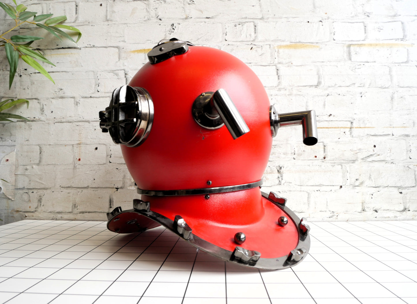 Large Replica Red Deep Sea Diving US Navy Divers Helmet Mark V