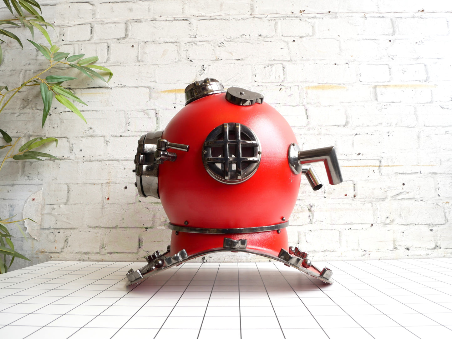 Large Replica Red Deep Sea Diving US Navy Divers Helmet Mark V
