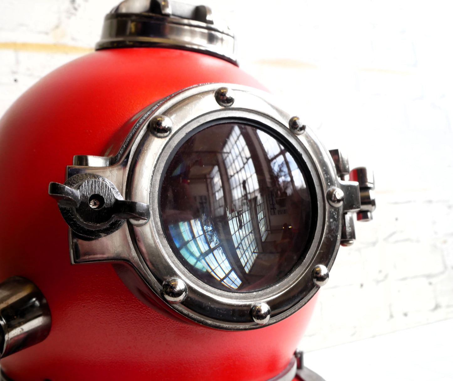Large Replica Red Deep Sea Diving US Navy Divers Helmet Mark V