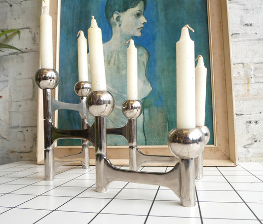 Contemporary Dutch Pols Potten Mid Century Modern Design Modernist Space Age 6 Branch Metal Candlestick Holder