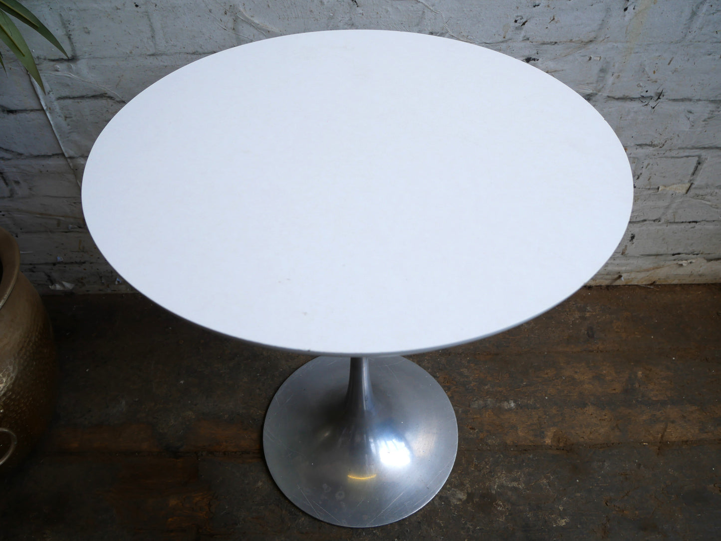Vintage Mid Century Modern Space Age Maurice Burke Arkana Tulip Side Lamp Table with Aluminium Base