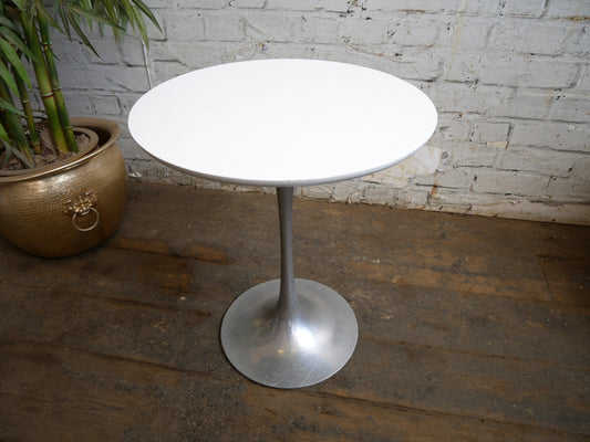 Vintage Mid Century Modern Space Age Maurice Burke Arkana Tulip Side Lamp Table with Aluminium Base