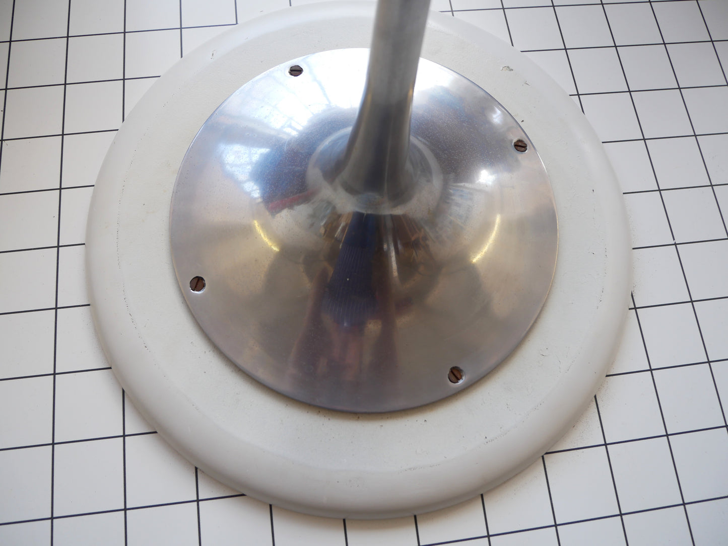 Vintage Mid Century Modern Space Age Maurice Burke Arkana Tulip Side Lamp Table with Aluminium Base