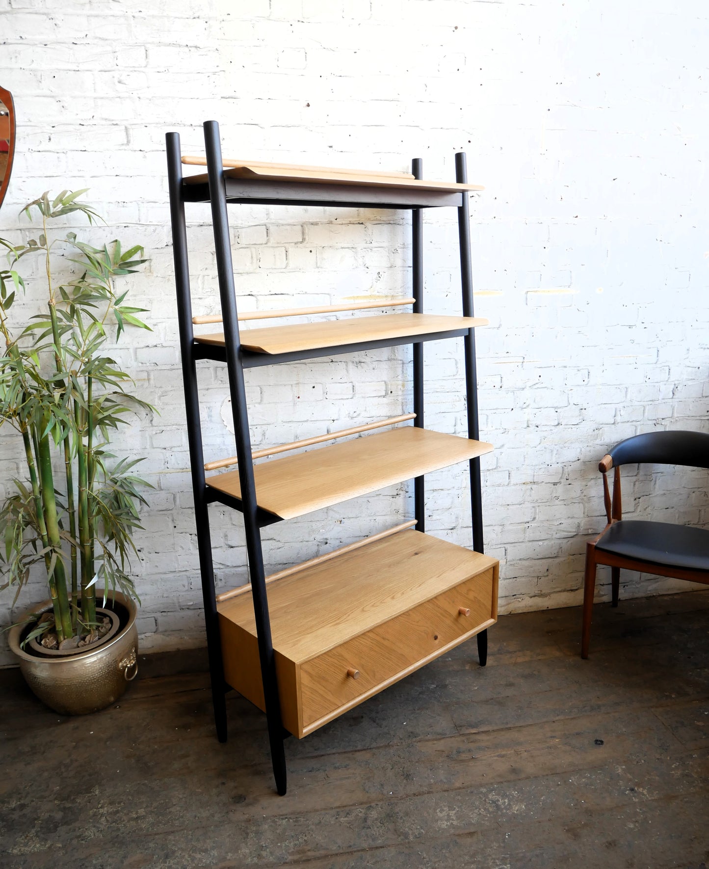 Contemporary Ercol Monza Oak Single Drawer Shelving Unit Room Divider