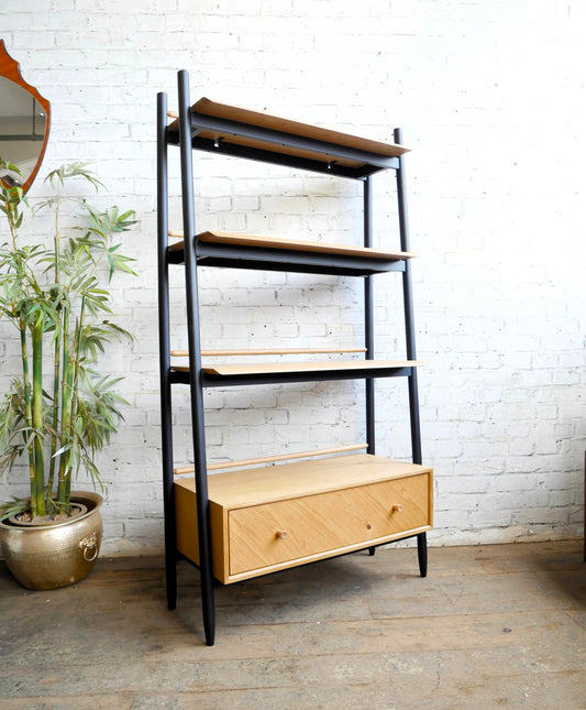 Contemporary Ercol Monza Oak Single Drawer Shelving Unit Room Divider