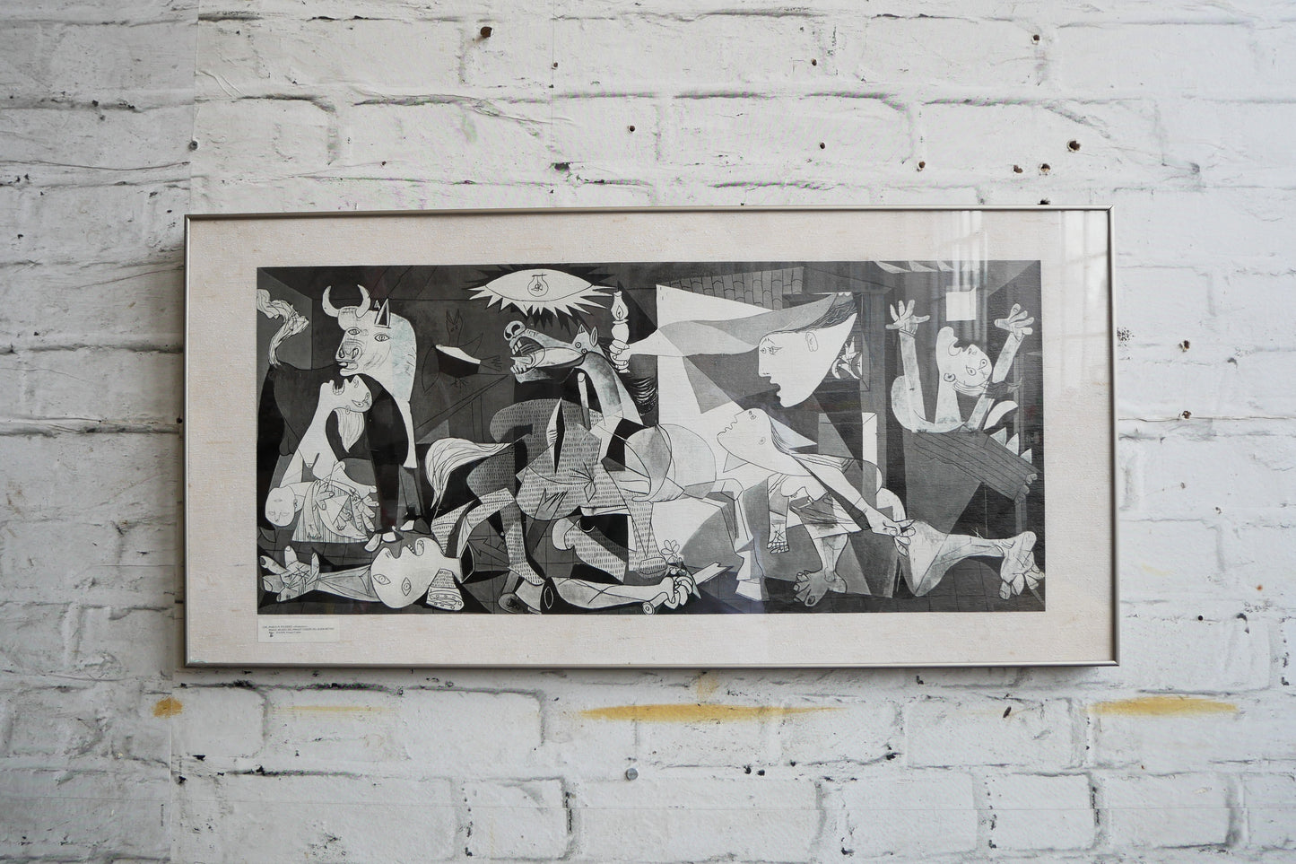 Scarce Vintage 1970s 80s SPADEM Framed Silex Print of Pablo Picasso's Guernica